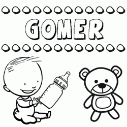 Nome Gómer para pintar. Desenhos de todos os nomes para colorir