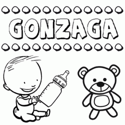 Nome Gonzaga para pintar. Desenhos de todos os nomes para colorir