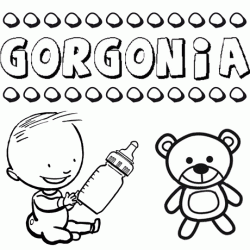 Nome Gorgonia para pintar. Desenhos de todos os nomes para colorir