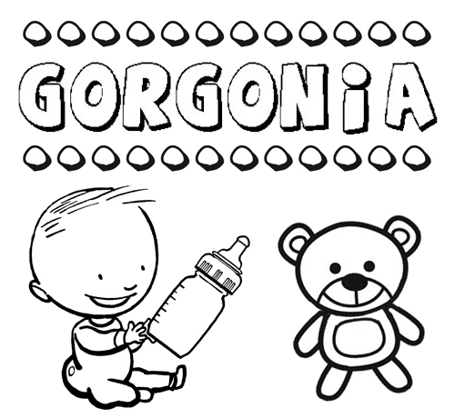 Nome Gorgonia para pintar. Desenhos de todos os nomes para colorir