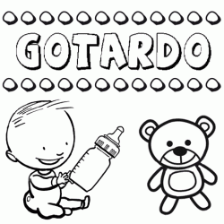 Nome Gotardo para pintar. Desenhos de todos os nomes para colorir