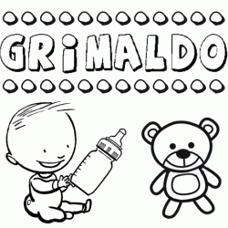 Nome Grimaldo para pintar. Desenhos de todos os nomes para colorir