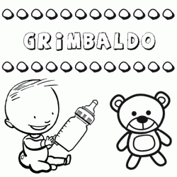 Nome Grimbaldo para pintar. Desenhos de todos os nomes para colorir