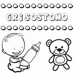Nome Grisóstomo para pintar. Desenhos de todos os nomes para colorir