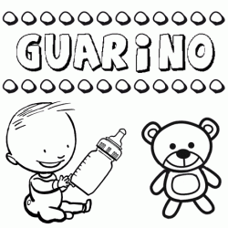 Nome Guarino para pintar. Desenhos de todos os nomes para colorir