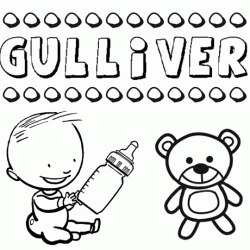 Nome Gulliver para pintar. Desenhos de todos os nomes para colorir