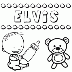 Nome Elvis para pintar. Desenhos de todos os nomes para colorir