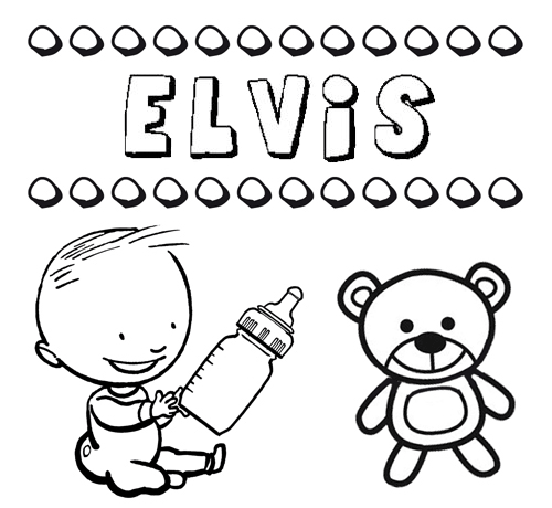 Nome Elvis para pintar. Desenhos de todos os nomes para colorir