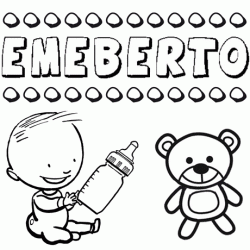 Nome Emeberto para pintar. Desenhos de todos os nomes para colorir