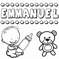 Nome Emmanuel para pintar. Desenhos de todos os nomes para colorir