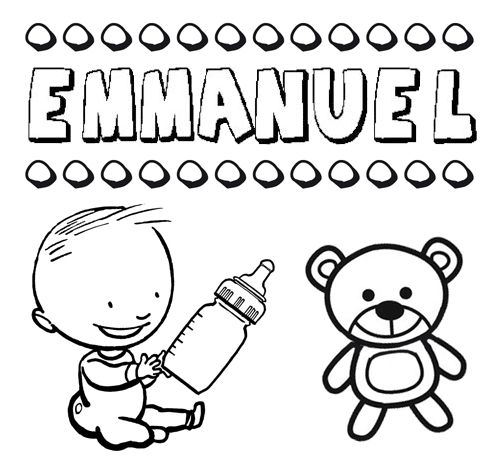 Nome Emmanuel para pintar. Desenhos de todos os nomes para colorir