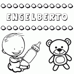 Nome Engelberto para pintar. Desenhos de todos os nomes para colorir