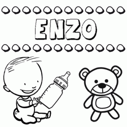 Nome Enzo para pintar. Desenhos de todos os nomes para colorir