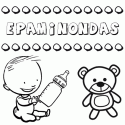 Nome Epaminondas para pintar. Desenhos de todos os nomes para colorir