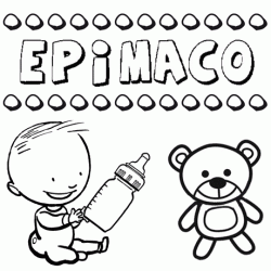 Nome Epímaco para pintar. Desenhos de todos os nomes para colorir