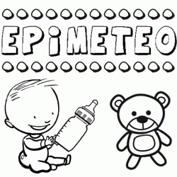 Nome Epimeteo para pintar. Desenhos de todos os nomes para colorir