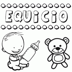 Nome Equicio para pintar. Desenhos de todos os nomes para colorir