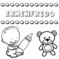Nome Ermenfrido para pintar. Desenhos de todos os nomes para colorir