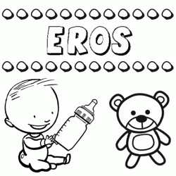 Nome Eros para pintar. Desenhos de todos os nomes para colorir