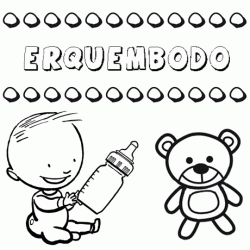 Nome Erquembodo para pintar. Desenhos de todos os nomes para colorir