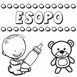 Nome Esopo para pintar. Desenhos de todos os nomes para colorir
