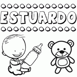 Nome Estuardo para pintar. Desenhos de todos os nomes para colorir