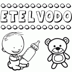 Nome Etelvodo para pintar. Desenhos de todos os nomes para colorir