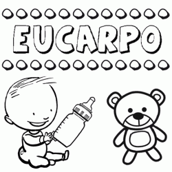 Nome Eucarpo para pintar. Desenhos de todos os nomes para colorir