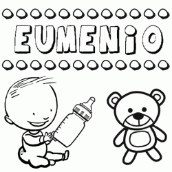 Nome Eumenio para pintar. Desenhos de todos os nomes para colorir