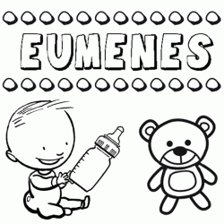 Nome Eumenes para pintar. Desenhos de todos os nomes para colorir