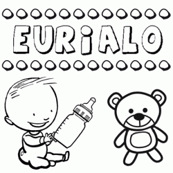 Nome Euríalo para pintar. Desenhos de todos os nomes para colorir