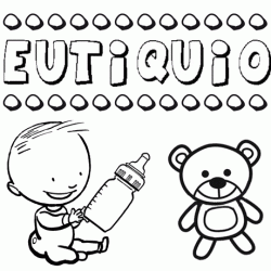 Nome Eutiquio para pintar. Desenhos de todos os nomes para colorir