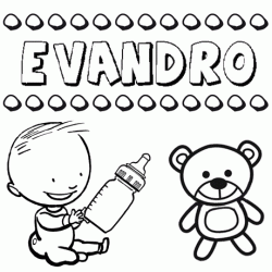Nome Evandro para pintar. Desenhos de todos os nomes para colorir