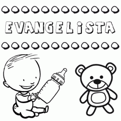 Nome Evangelista para pintar. Desenhos de todos os nomes para colorir