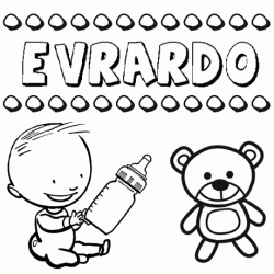 Nome Evrardo para pintar. Desenhos de todos os nomes para colorir
