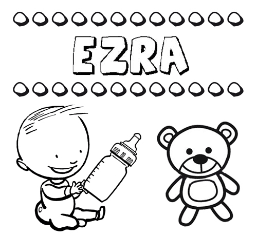 Nome Ezra para pintar. Desenhos de todos os nomes para colorir