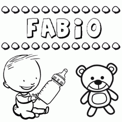 Nome Fabio para pintar. Desenhos de todos os nomes para colorir