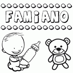 Nome Famiano para pintar. Desenhos de todos os nomes para colorir