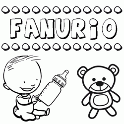 Nome Fanurio para pintar. Desenhos de todos os nomes para colorir