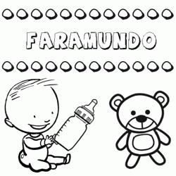 Nome Faramundo para pintar. Desenhos de todos os nomes para colorir