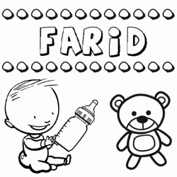 Nome Farid para pintar. Desenhos de todos os nomes para colorir
