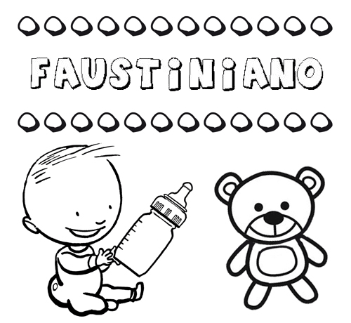 Nome Faustiniano para pintar. Desenhos de todos os nomes para colorir