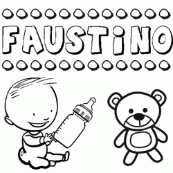 Nome Faustino para pintar. Desenhos de todos os nomes para colorir