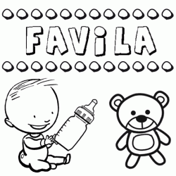 Nome Favila para pintar. Desenhos de todos os nomes para colorir