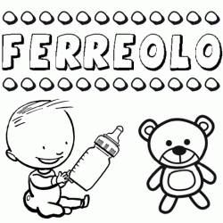 Nome Ferreolo para pintar. Desenhos de todos os nomes para colorir