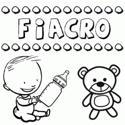 Nome Fiacro para pintar. Desenhos de todos os nomes para colorir
