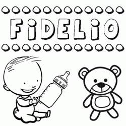 Nome Fidelio para pintar. Desenhos de todos os nomes para colorir