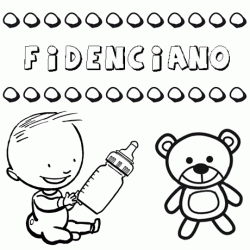 Nome Fidenciano para pintar. Desenhos de todos os nomes para colorir