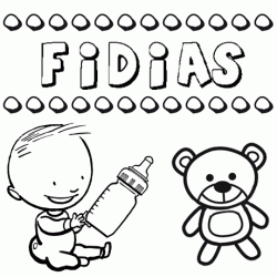 Nome Fidias para pintar. Desenhos de todos os nomes para colorir