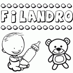 Nome Filandro para pintar. Desenhos de todos os nomes para colorir